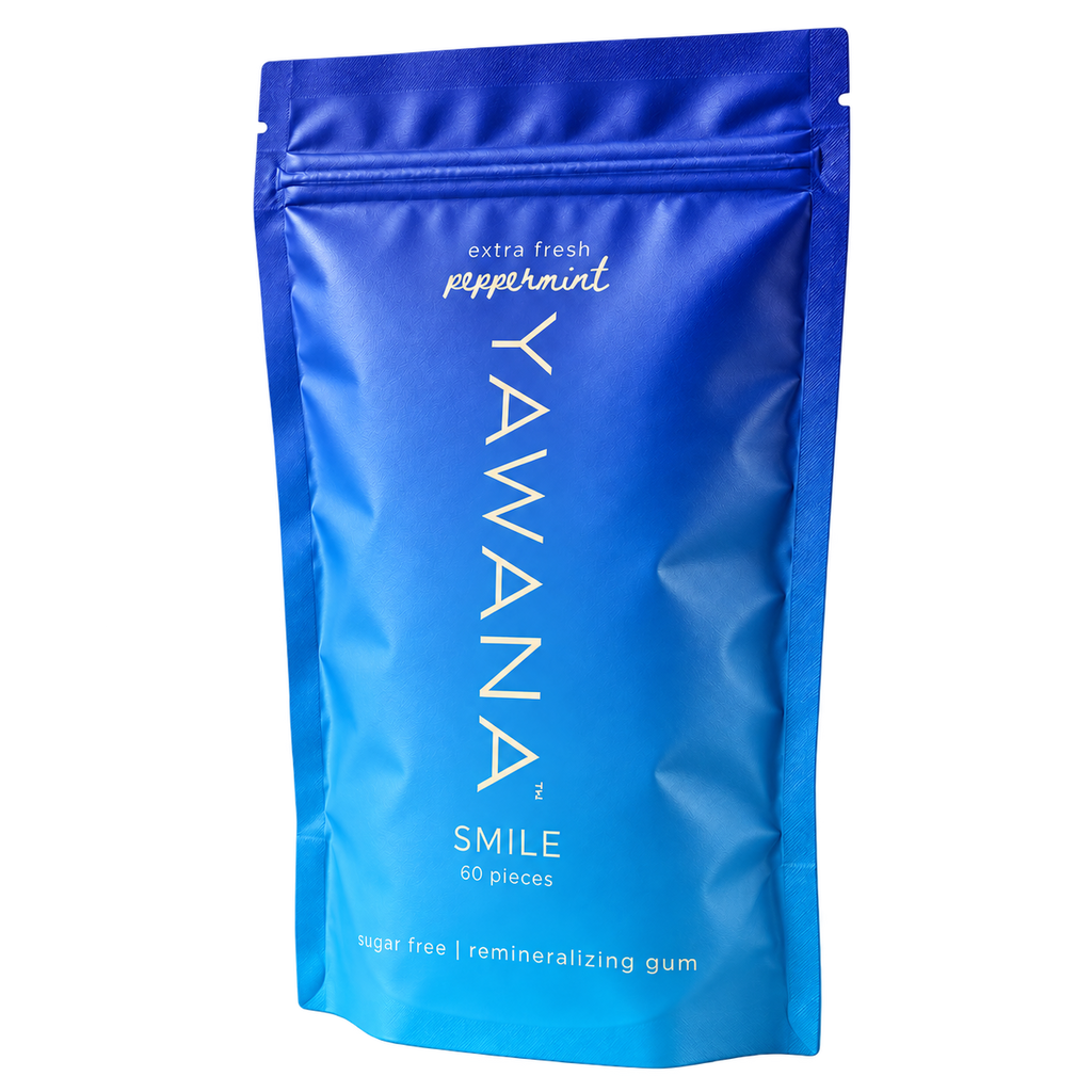 YAWANA SMILE extra fresh peppermint pouch, 60 pieces, on a transparent background