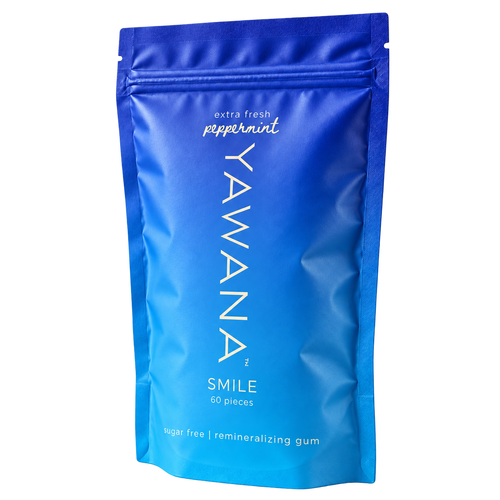 YAWANA SMILE extra fresh peppermint pouch, 60 pieces, on a transparent background
